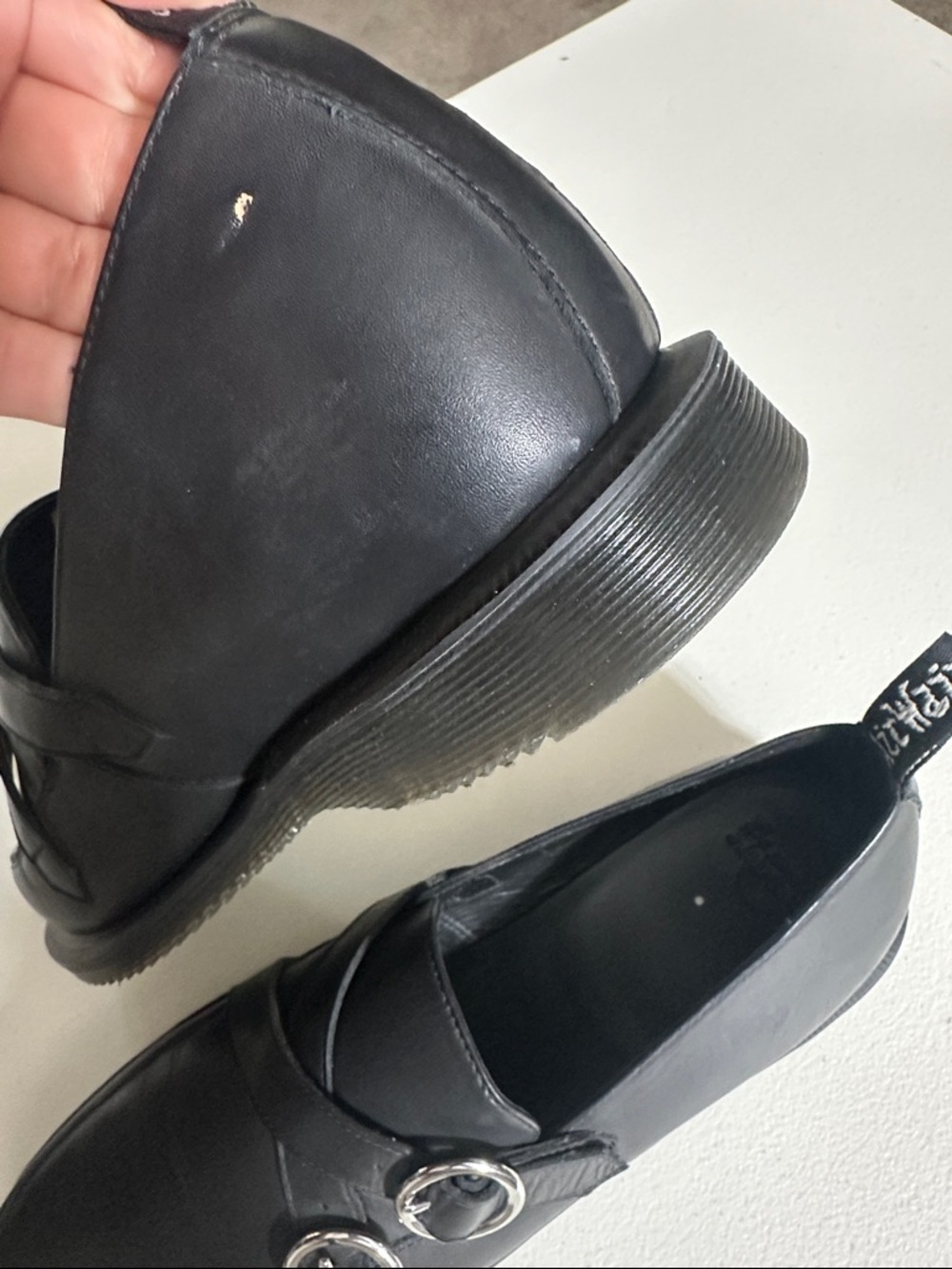 Dr. Martens Black Leather Double-Buckle Flats - Picture 9 of 11